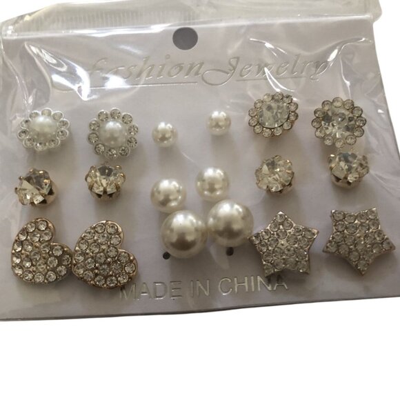 Fashion Jewelry Earring Lot 1 set of 9 pairs 1 Pack - Picture 2 of 6